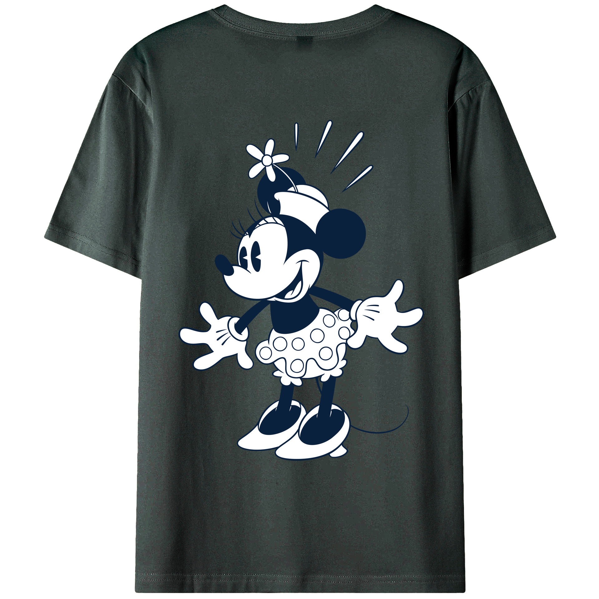 ミッキーマウス Mickey Mouse 綿100％ メンズ半袖Tシャツ（バックプリント） 通気性